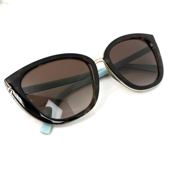 Tiffany & Co. TF4152 Brown Acetate Cat Eye Sunglasses Gold Tone Tortoise Shell main image 4